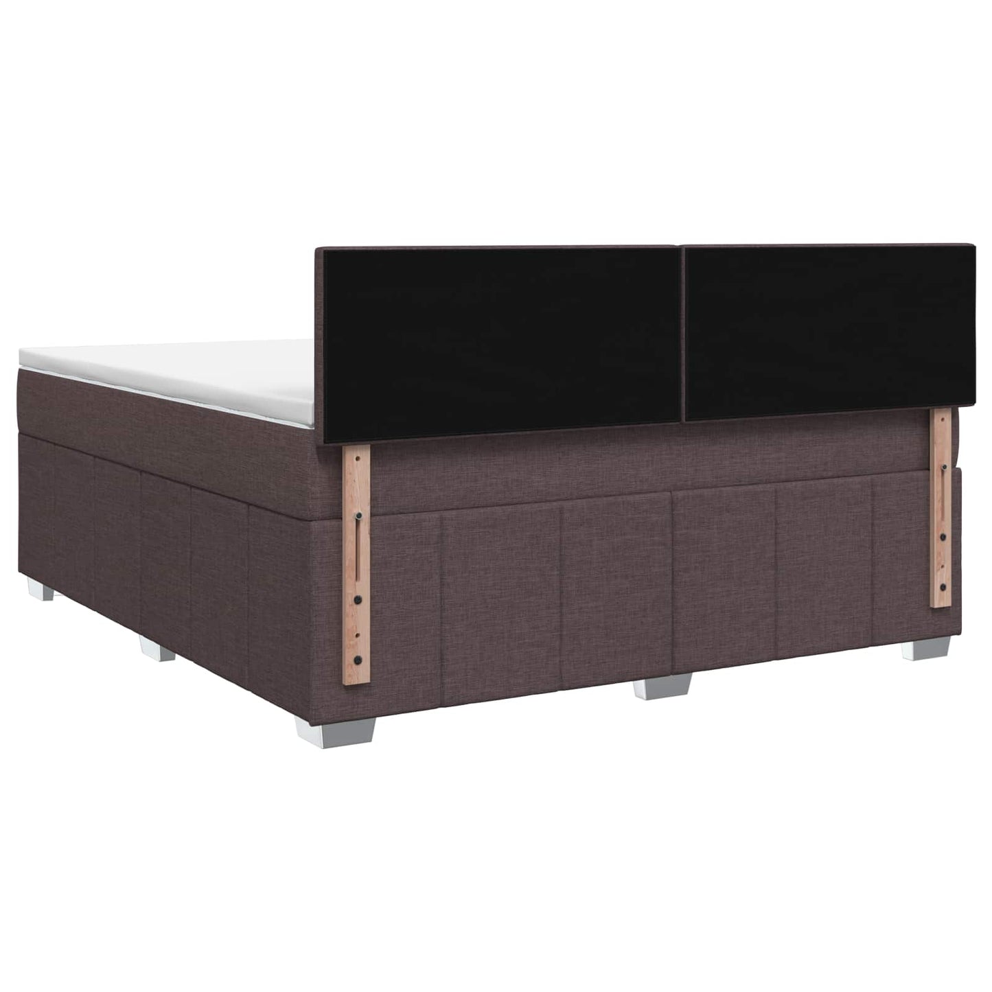 vidaXL Κρεβάτι box spring με στρώμα Σκούρο Καφέ 160 x 200 cm Ύφασμα