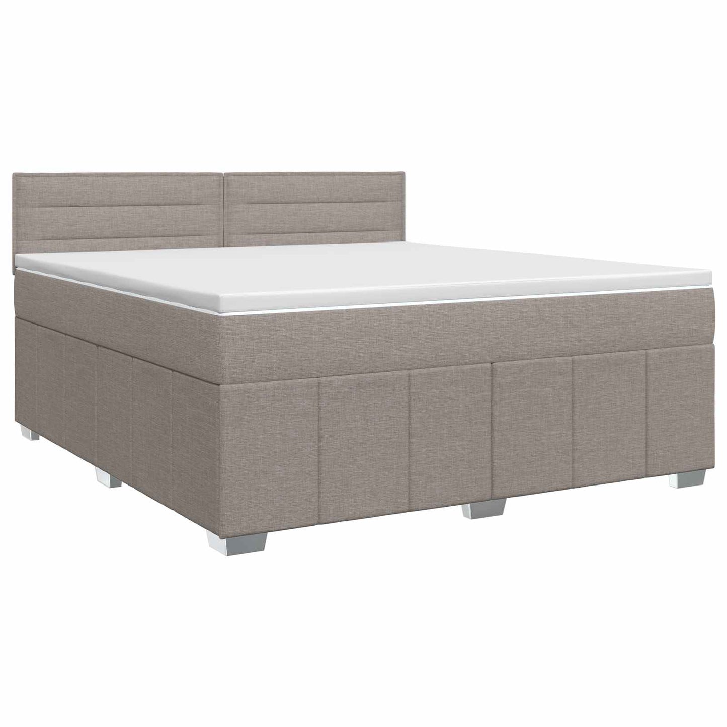 vidaXL Κρεβάτι box spring με στρώμα Taupe 180 x 200 cm Ύφασμα