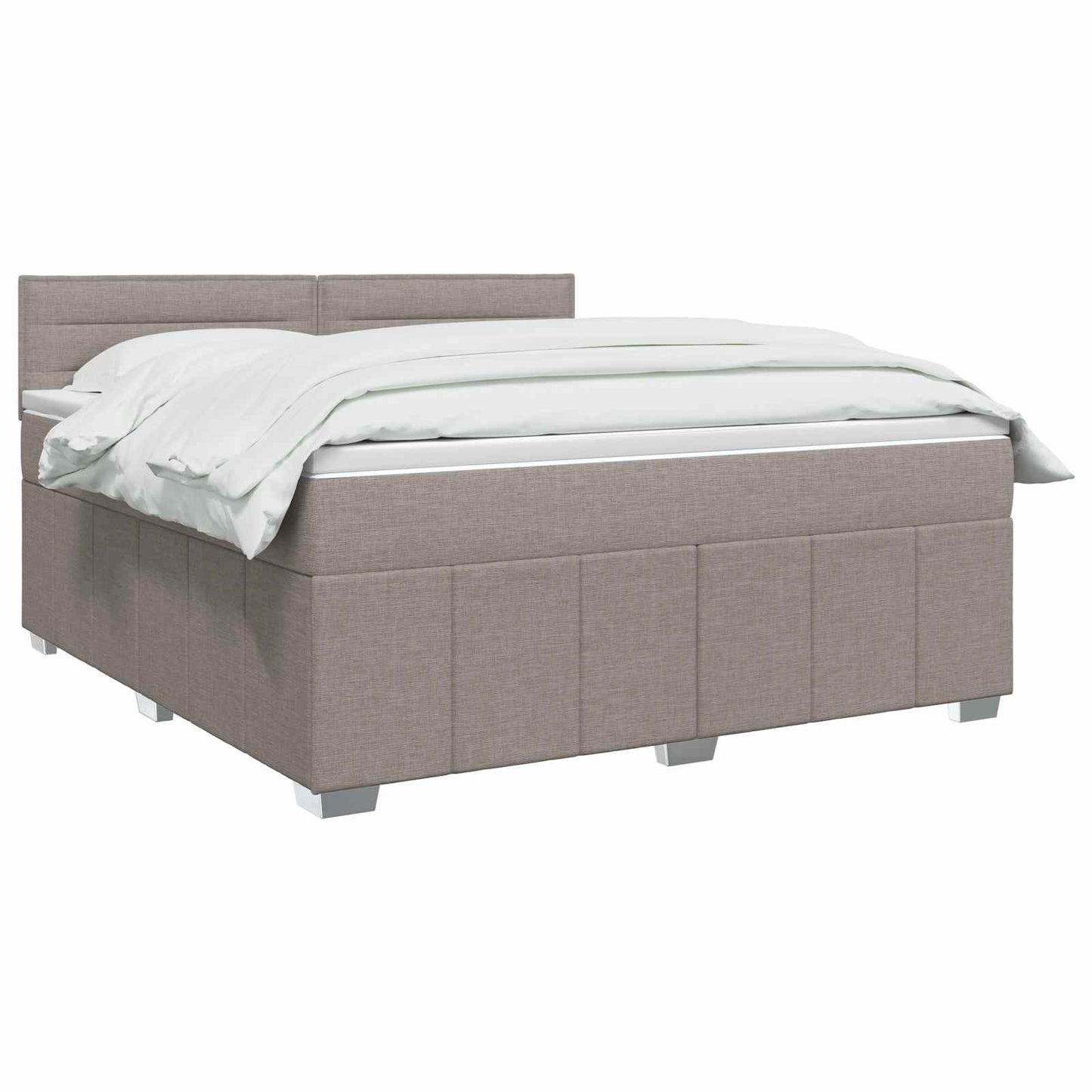 vidaXL Κρεβάτι box spring με στρώμα Taupe 180 x 200 cm Ύφασμα