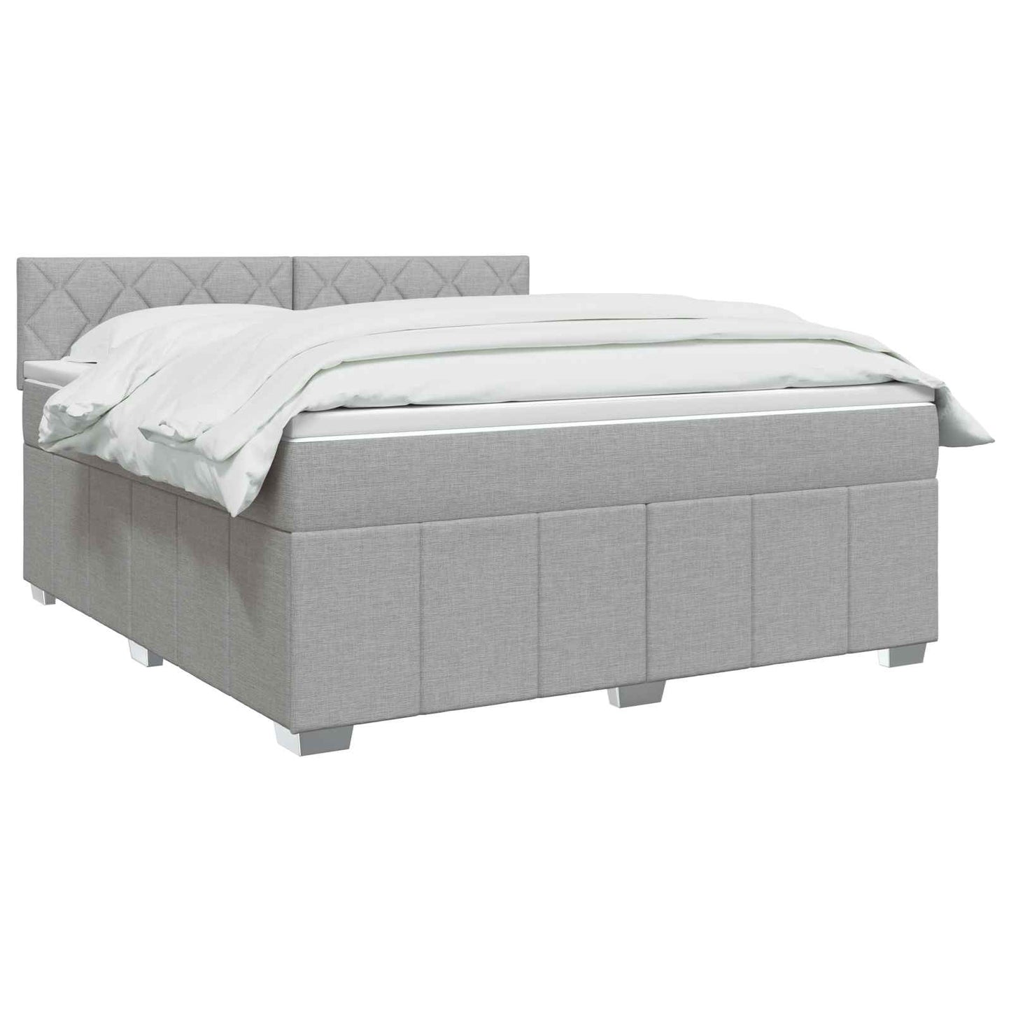 vidaXL Κρεβάτι box spring με στρώμα Ανοιχτό γκρι 180 x 200 cm Ύφασμα