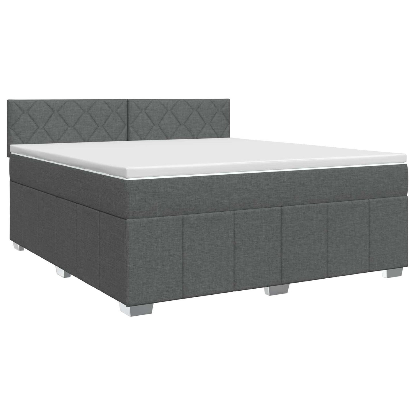 vidaXL Κρεβάτι box spring με στρώμα Σκούρο Γκρι 180 x 200 cm Ύφασμα