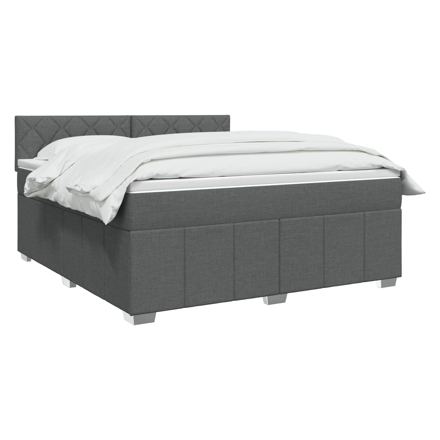 vidaXL Κρεβάτι box spring με στρώμα Σκούρο Γκρι 180 x 200 cm Ύφασμα
