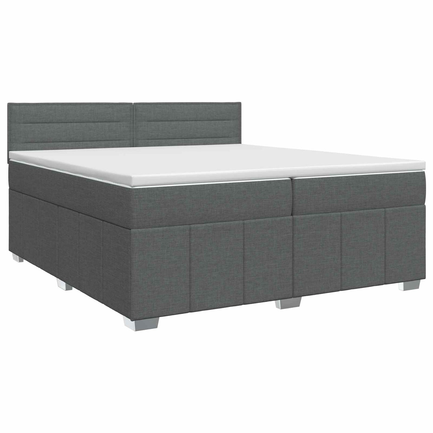 vidaXL Κρεβάτι box spring με στρώμα Σκούρο Γκρι 200 x 200 cm Ύφασμα