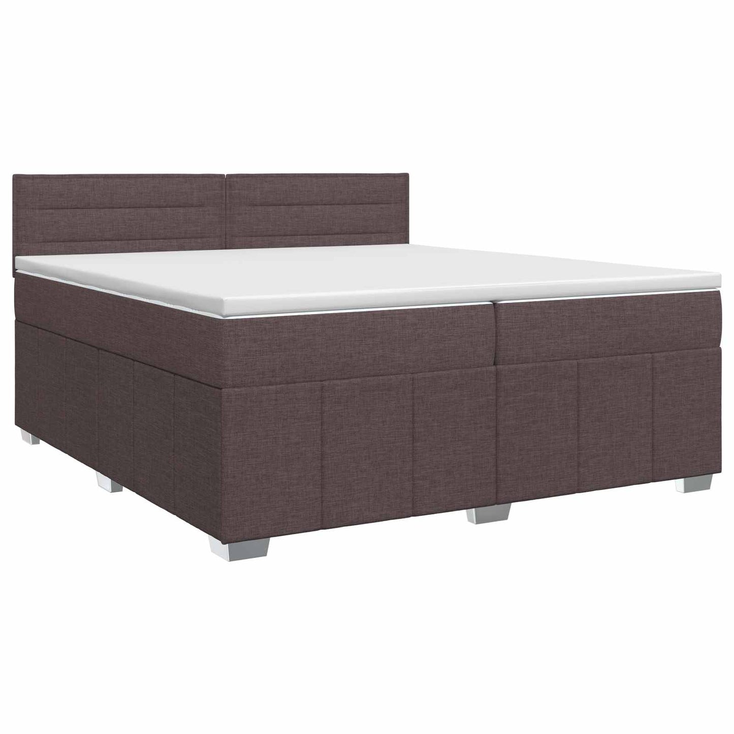 vidaXL Κρεβάτι box spring με στρώμα Σκούρο Καφέ 200 x 200 cm Ύφασμα