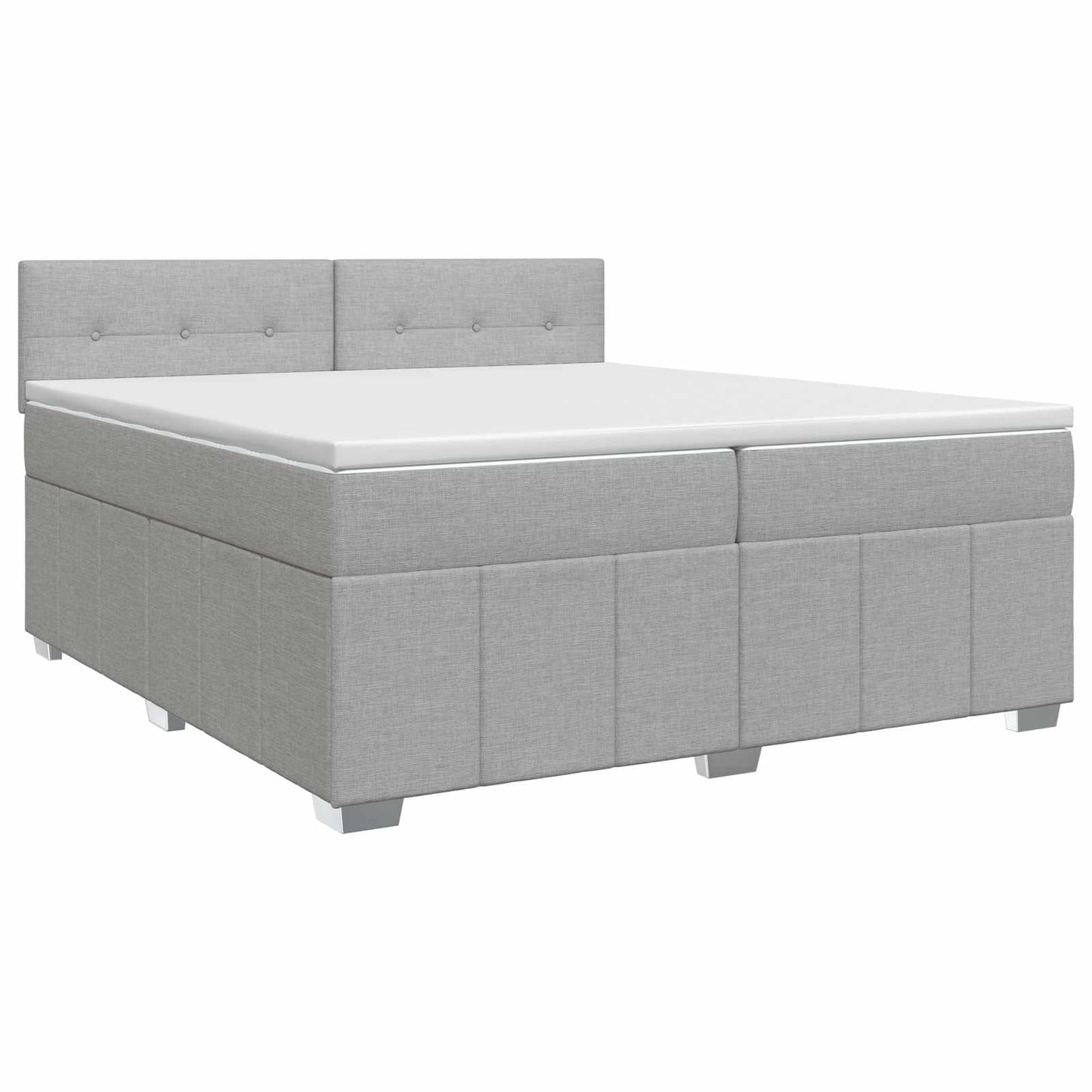 vidaXL Κρεβάτι box spring με στρώμα Ανοιχτό γκρι 200 x 200 cm Ύφασμα