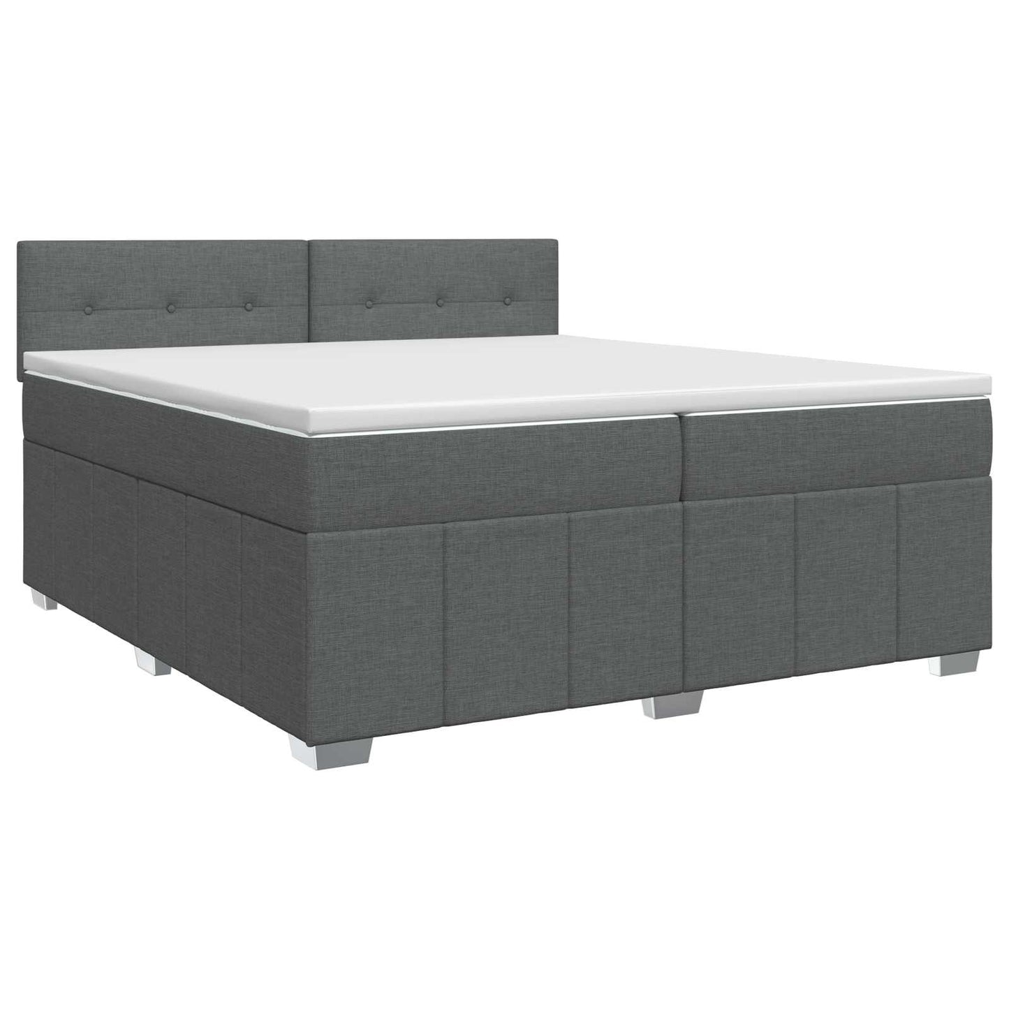 vidaXL Κρεβάτι box spring με στρώμα Σκούρο Γκρι 200 x 200 cm Ύφασμα