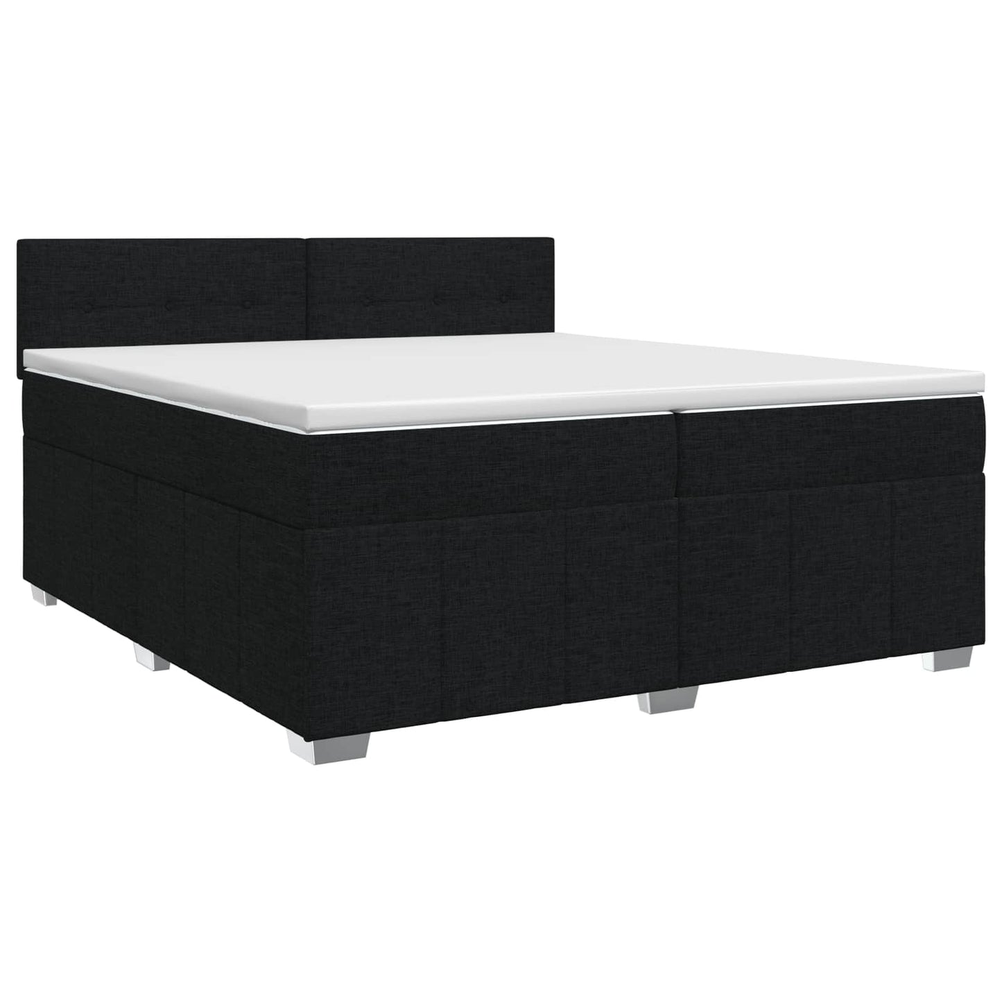 vidaXL Κρεβάτι box spring με στρώμα Μαύρο 200 x 200 cm Ύφασμα