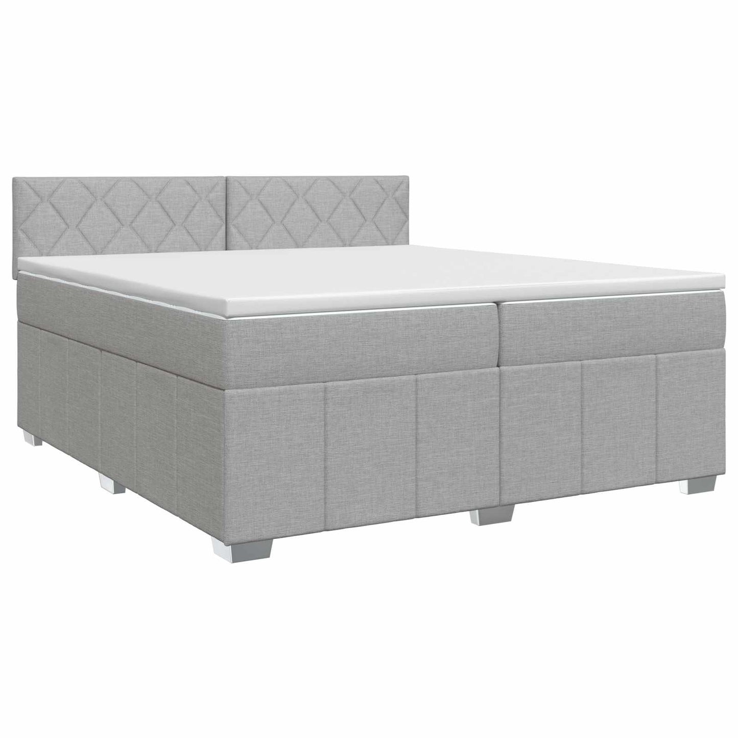 vidaXL Κρεβάτι box spring με στρώμα Ανοιχτό γκρι 200 x 200 cm Ύφασμα
