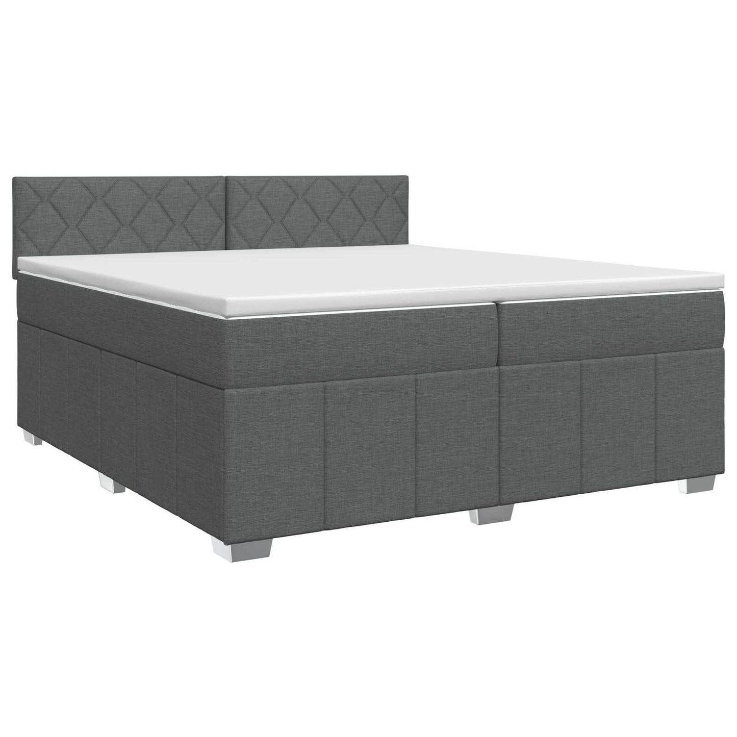 vidaXL Κρεβάτι box spring με στρώμα Σκούρο Γκρι 200 x 200 cm Ύφασμα