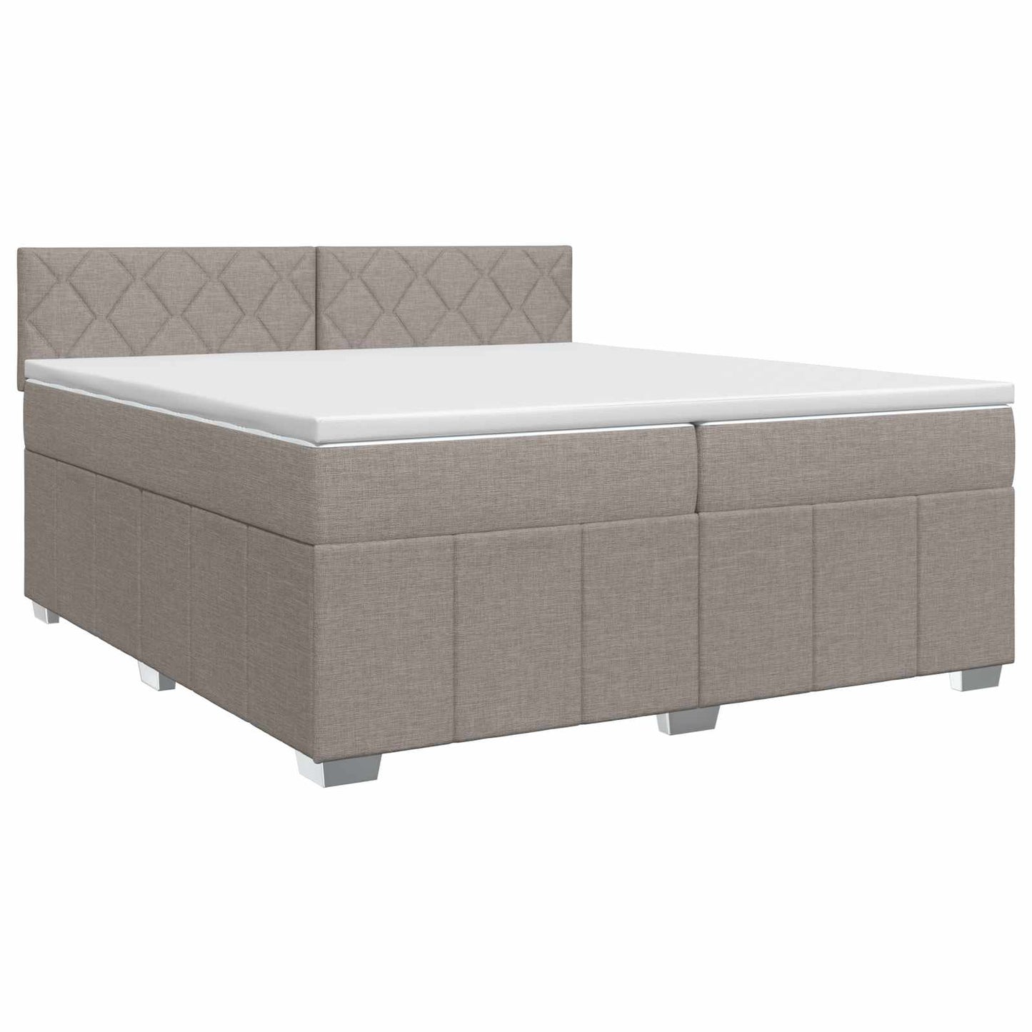 vidaXL Κρεβάτι box spring με στρώμα Taupe 200 x 200 cm Ύφασμα