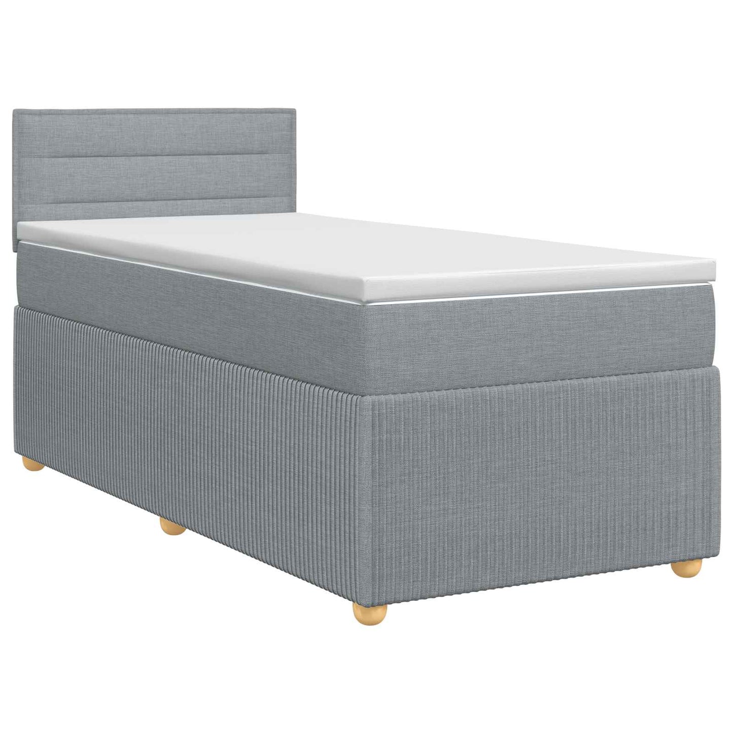 vidaXL Κρεβάτι box spring με στρώμα Ανοιχτό γκρι 80 x 200 cm Ύφασμα
