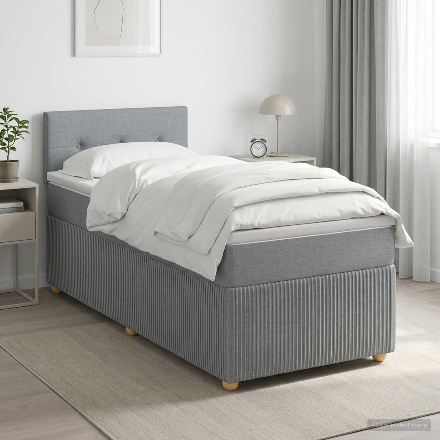 vidaXL Κρεβάτι box spring με στρώμα Ανοιχτό γκρι 80 x 200 cm Ύφασμα