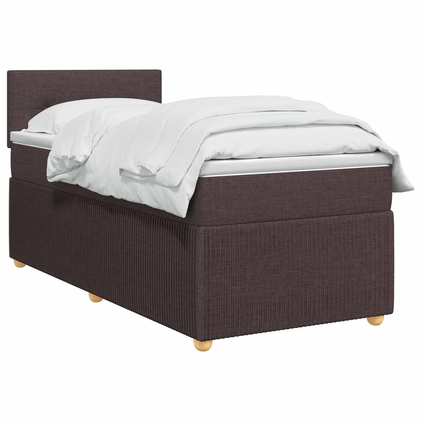 vidaXL Κρεβάτι box spring με στρώμα Σκούρο Καφέ 80 x 200 cm Ύφασμα