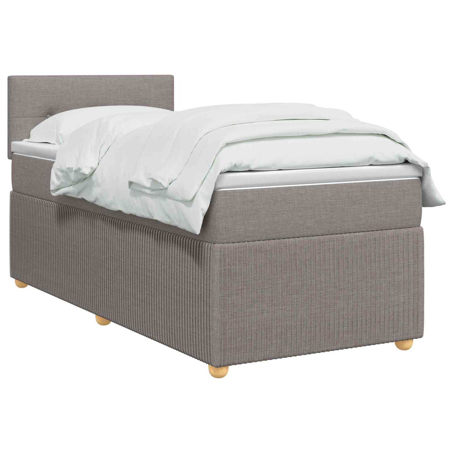 vidaXL Κρεβάτι box spring με στρώμα Taupe 80 x 200 cm Ύφασμα