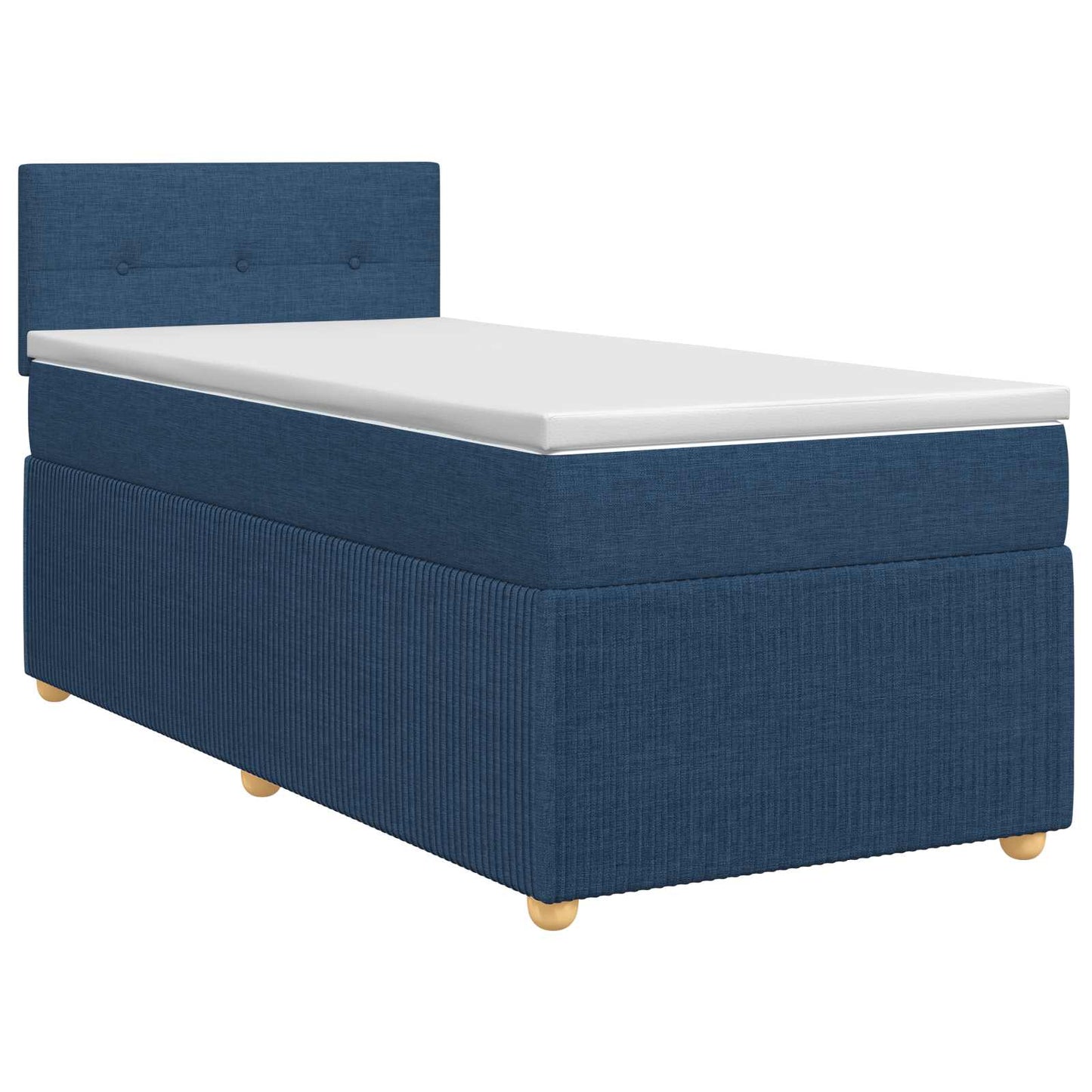 vidaXL Κρεβάτι box spring με στρώμα Μπλε 80 x 200 cm Ύφασμα