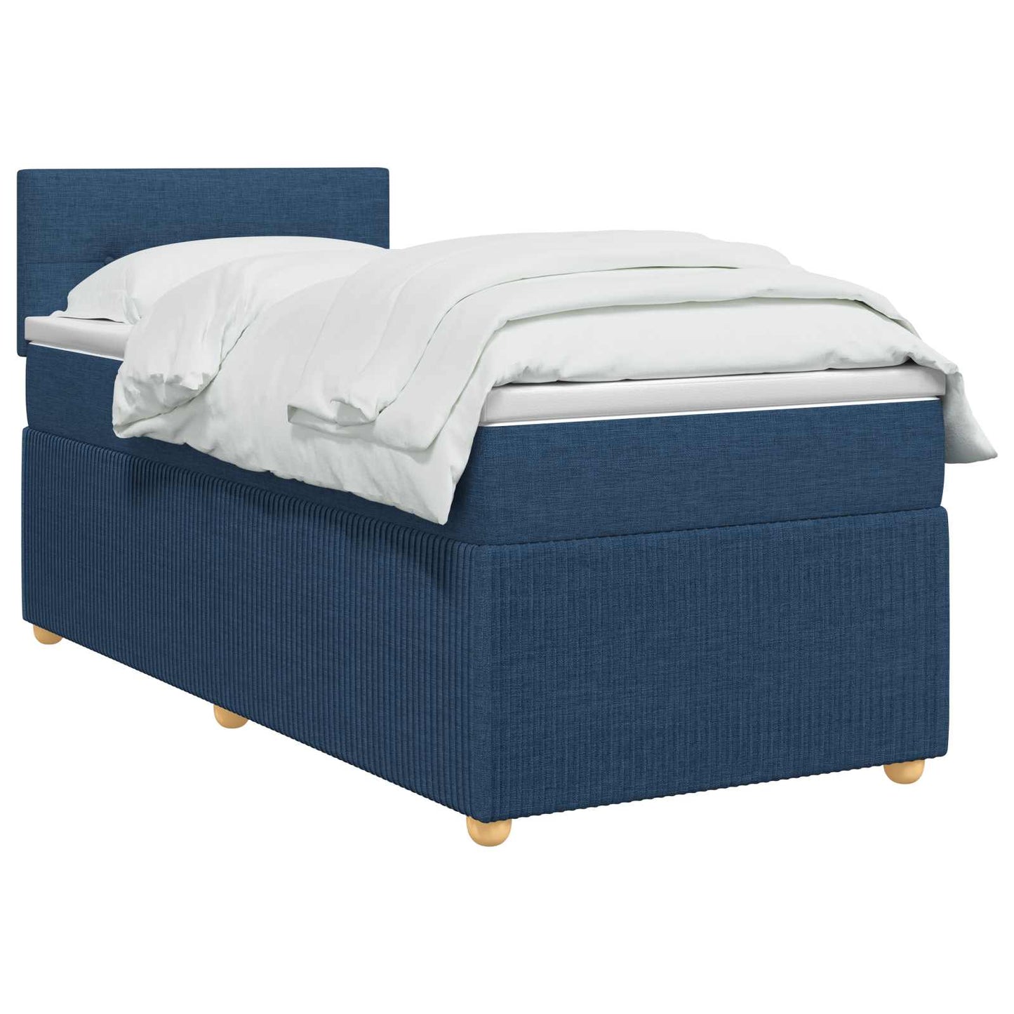 vidaXL Κρεβάτι box spring με στρώμα Μπλε 80 x 200 cm Ύφασμα