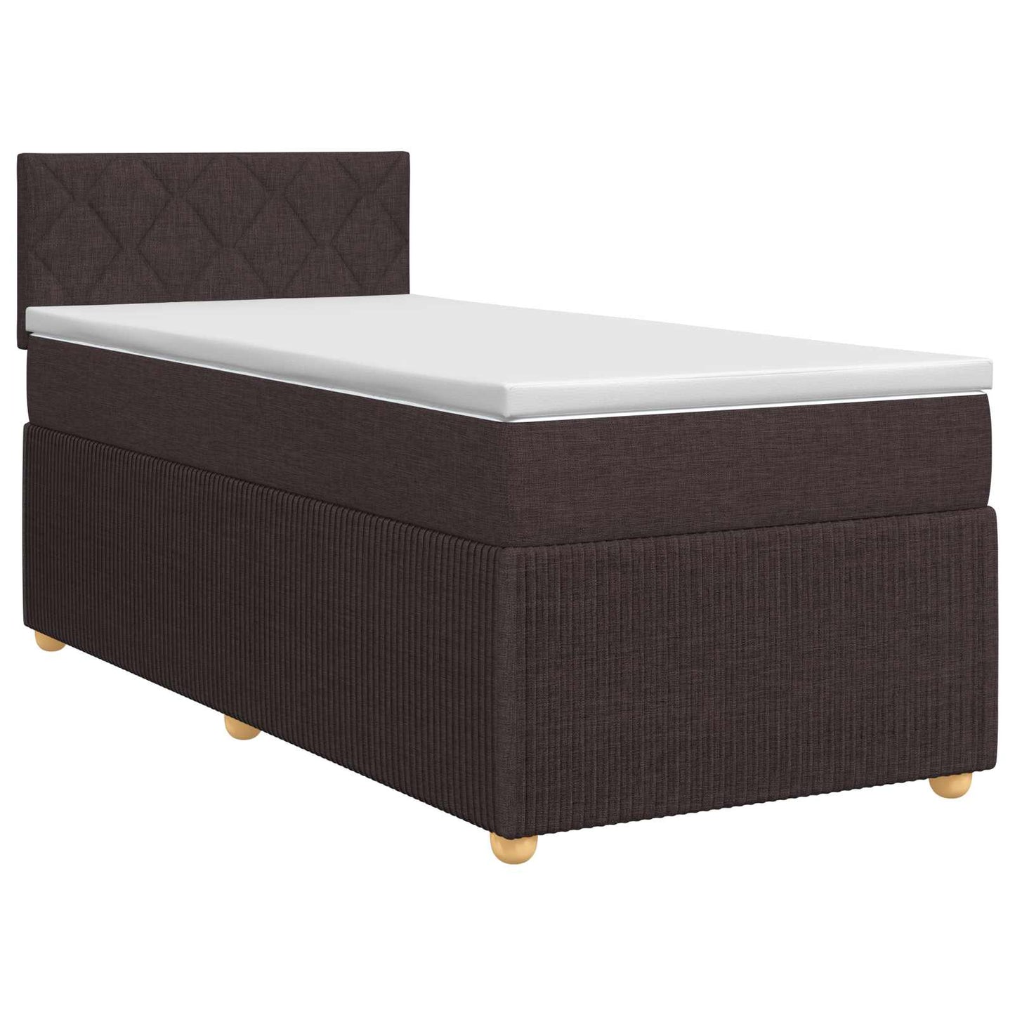 vidaXL Κρεβάτι box spring με στρώμα Σκούρο Καφέ 80 x 200 cm Ύφασμα