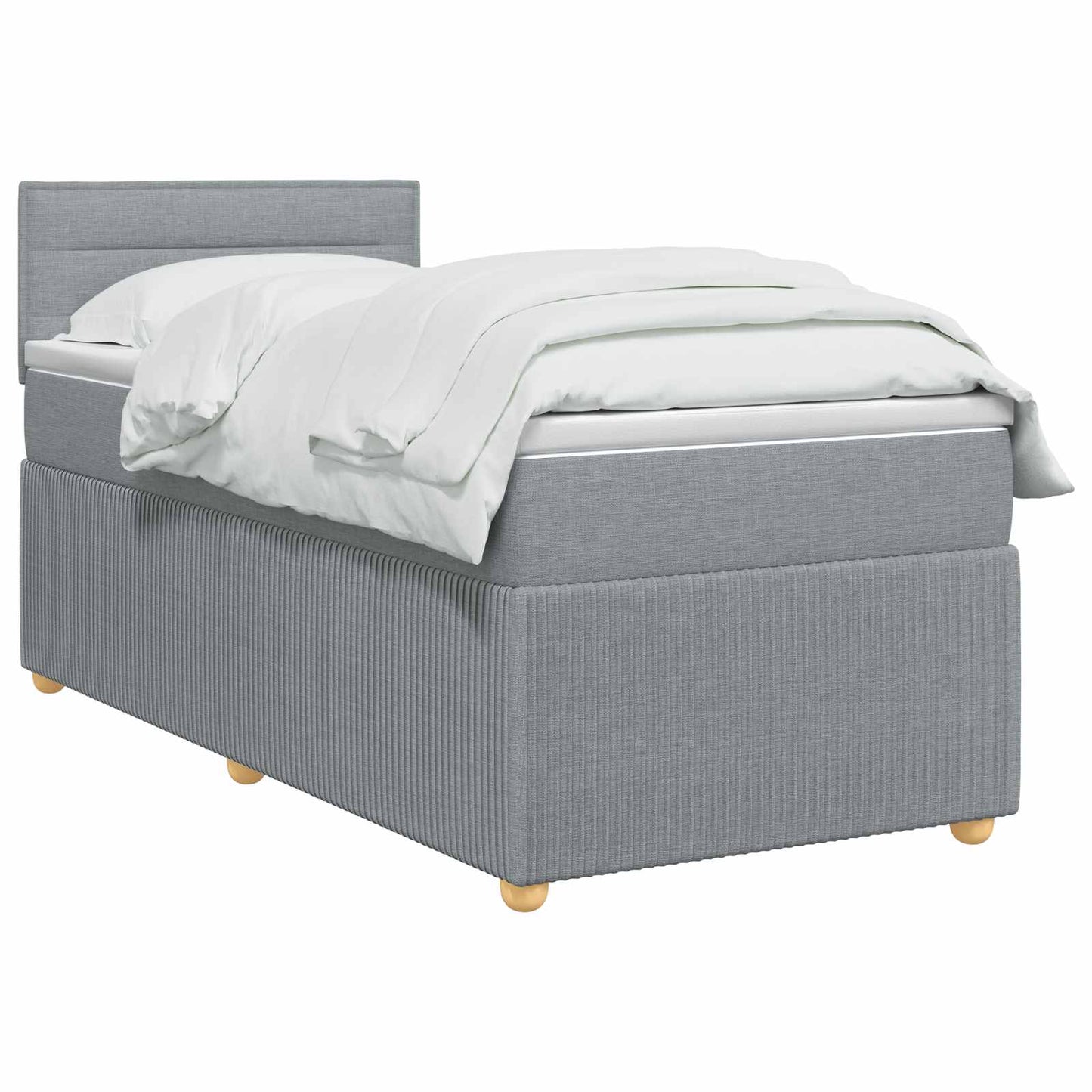 vidaXL Κρεβάτι box spring με στρώμα Ανοιχτό γκρι 90 x 190 cm Ύφασμα