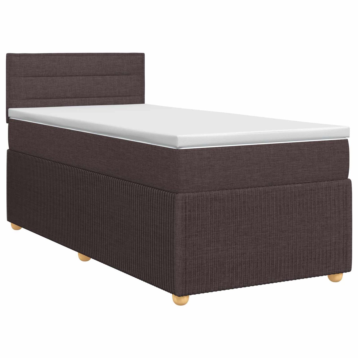 vidaXL Κρεβάτι box spring με στρώμα Σκούρο Καφέ 90 x 200 cm Ύφασμα