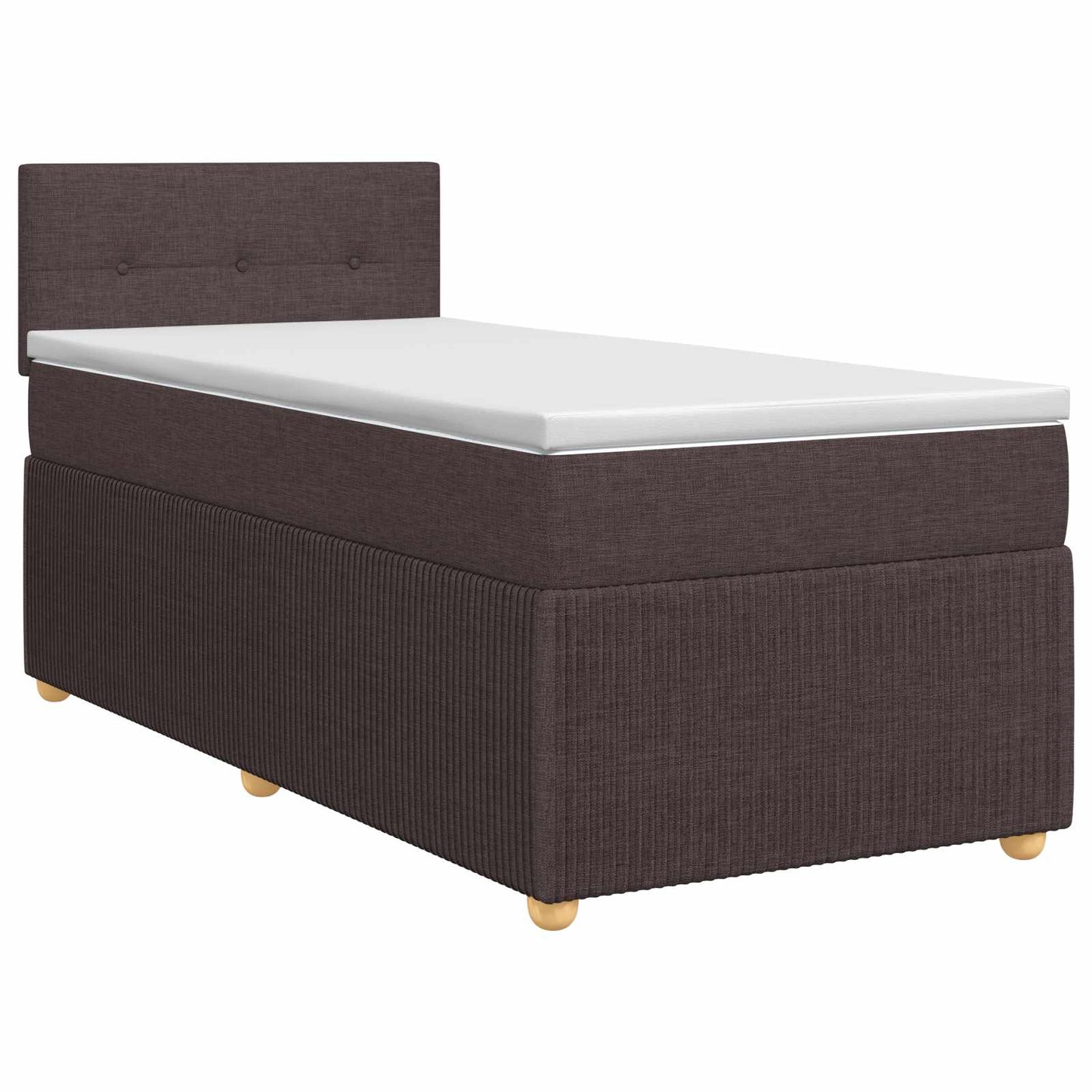 vidaXL Κρεβάτι box spring με στρώμα Σκούρο Καφέ 90 x 200 cm Ύφασμα