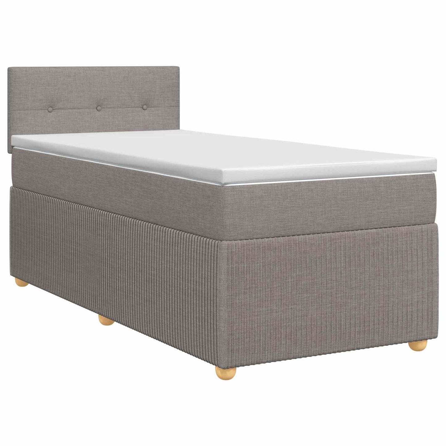 vidaXL Κρεβάτι box spring με στρώμα Taupe 90 x 200 cm Ύφασμα