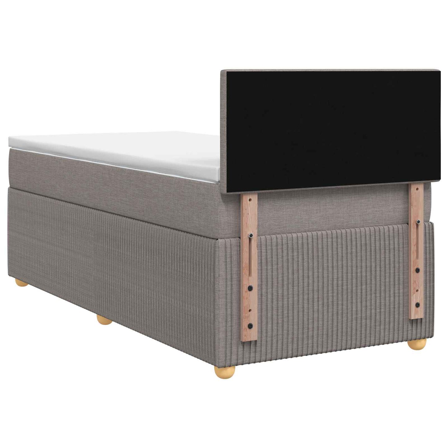 vidaXL Κρεβάτι box spring με στρώμα Taupe 90 x 200 cm Ύφασμα