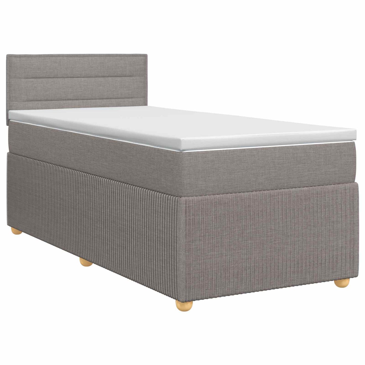 vidaXL Κρεβάτι box spring με στρώμα Taupe 100 x 200 cm Ύφασμα