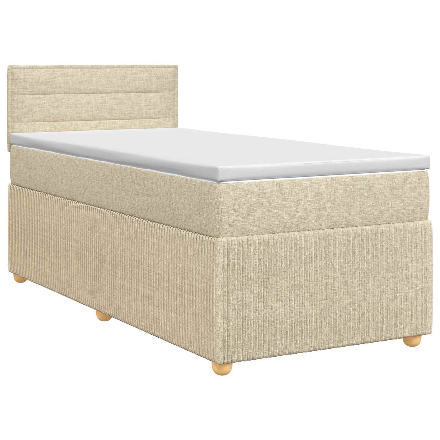 vidaXL Κρεβάτι box spring με στρώμα Κρεμ 100 x 200 cm Ύφασμα