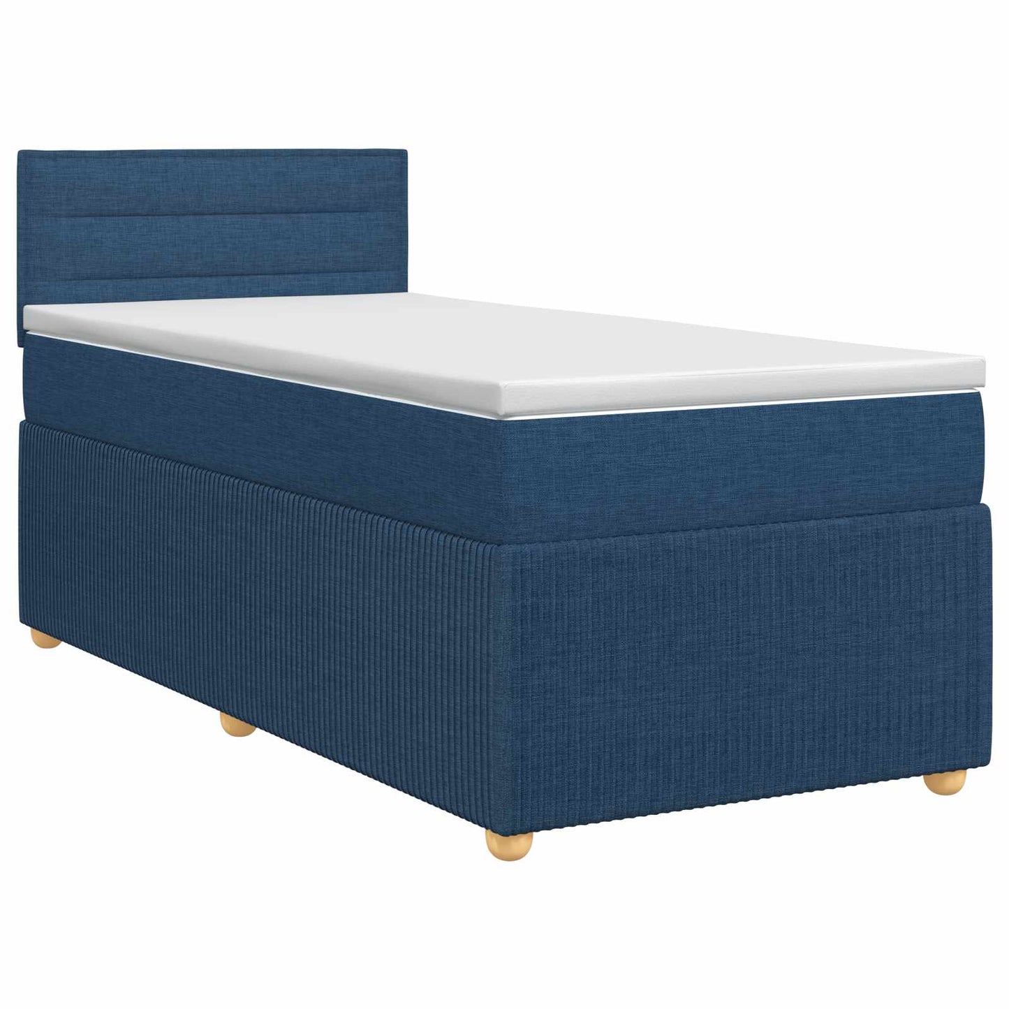 vidaXL Κρεβάτι box spring με στρώμα Μπλε 100 x 200 cm Ύφασμα