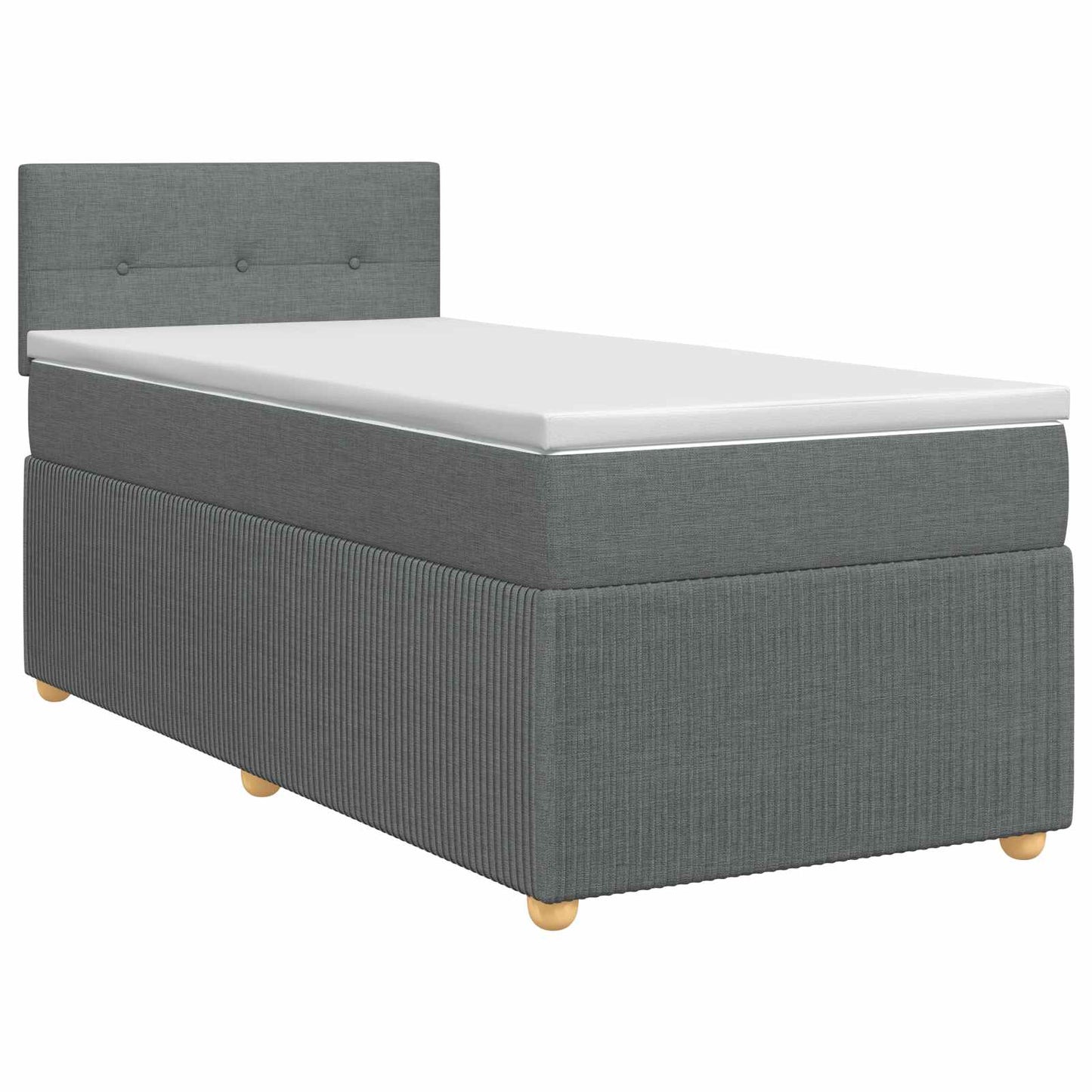 vidaXL Κρεβάτι box spring με στρώμα Σκούρο Γκρι 100 x 200 cm Ύφασμα