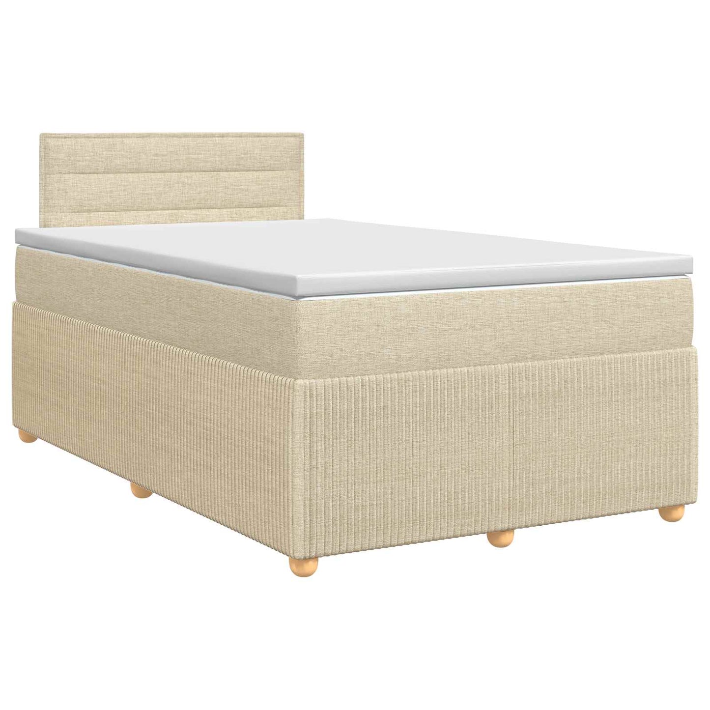 vidaXL Κρεβάτι box spring με στρώμα Κρεμ 120 x 190 cm Ύφασμα