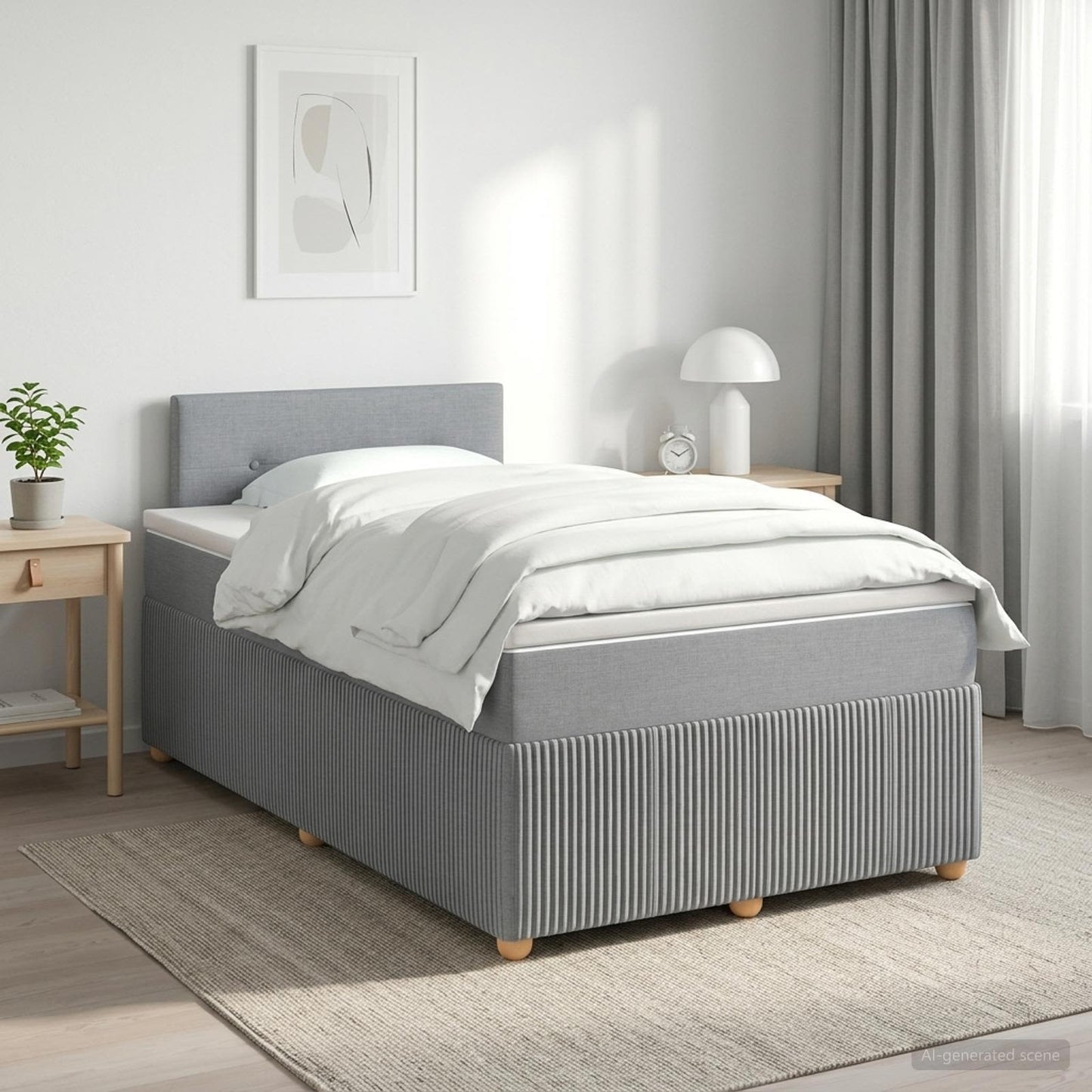 vidaXL Κρεβάτι box spring με στρώμα Ανοιχτό γκρι 120 x 190 cm Ύφασμα