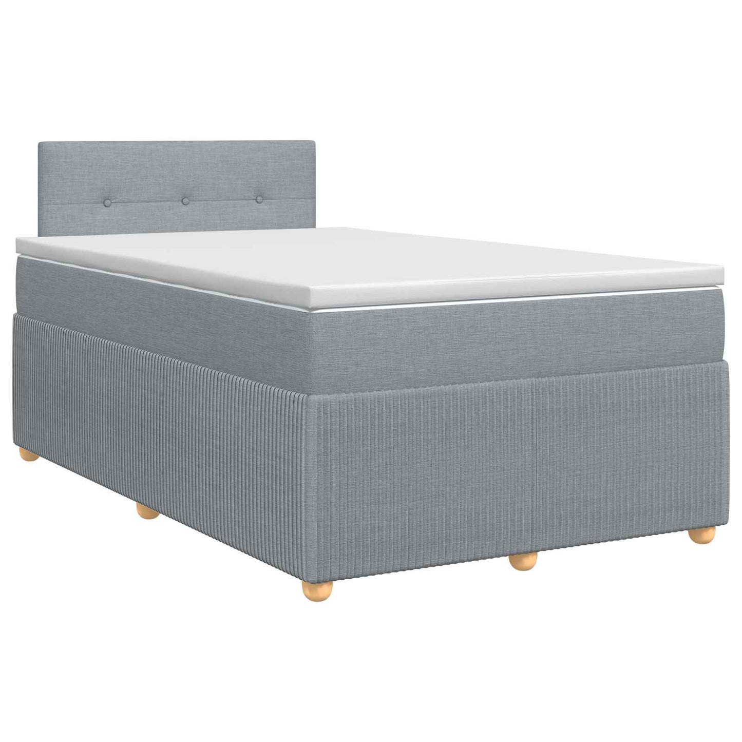 vidaXL Κρεβάτι box spring με στρώμα Ανοιχτό γκρι 120 x 190 cm Ύφασμα