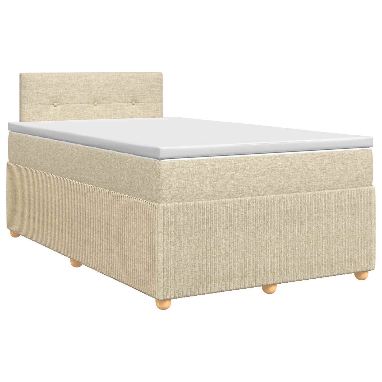 vidaXL Κρεβάτι box spring με στρώμα Κρεμ 120 x 190 cm Ύφασμα