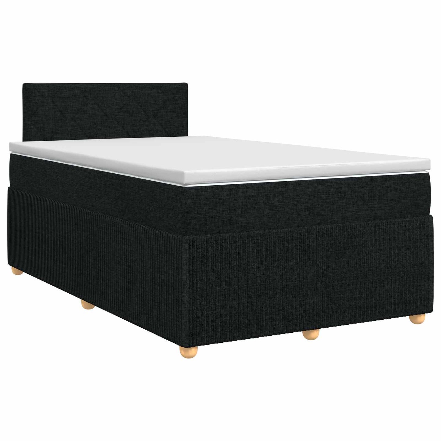 vidaXL Κρεβάτι box spring με στρώμα Μαύρο 120 x 190 cm Ύφασμα