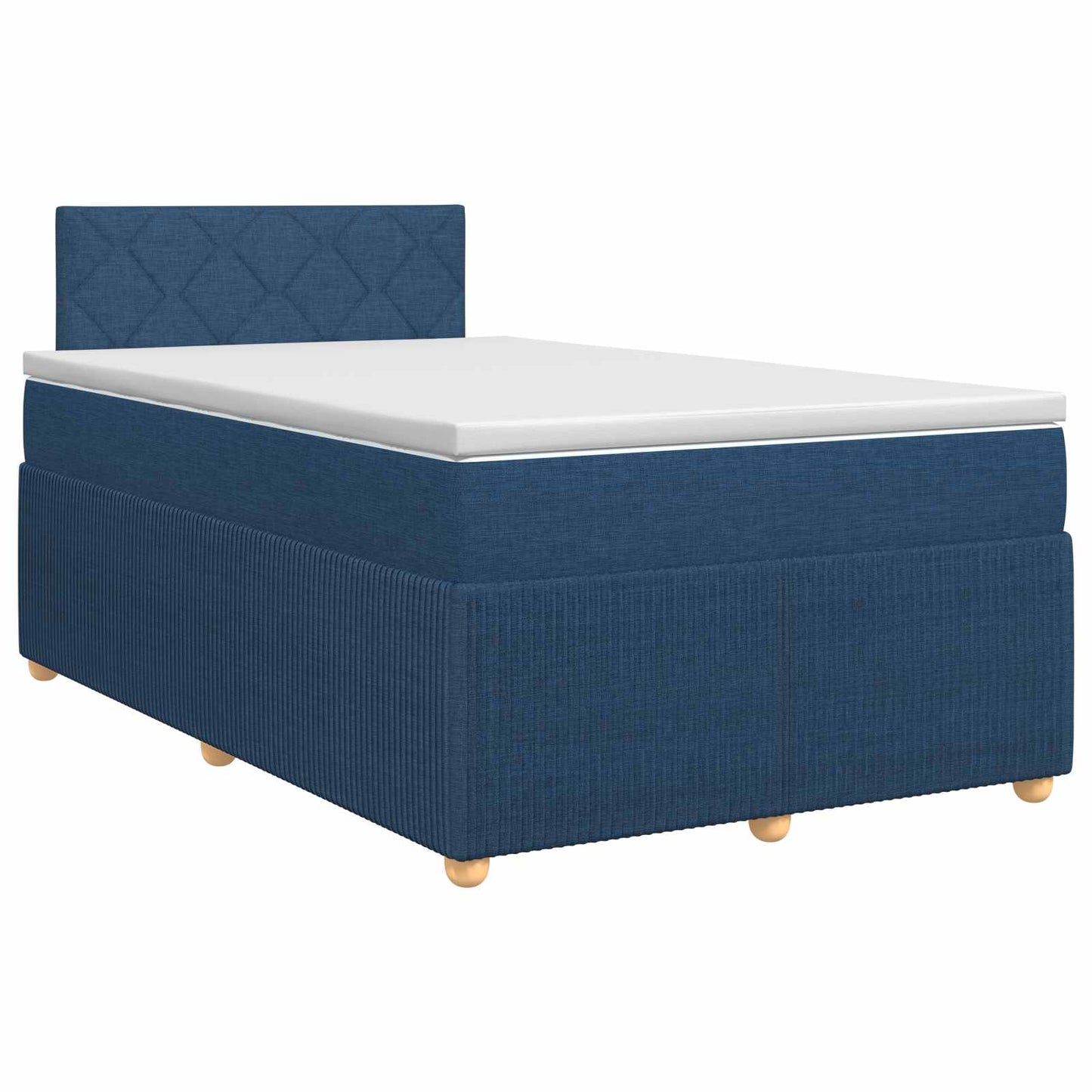 vidaXL Κρεβάτι box spring με στρώμα Μπλε 120 x 190 cm Ύφασμα