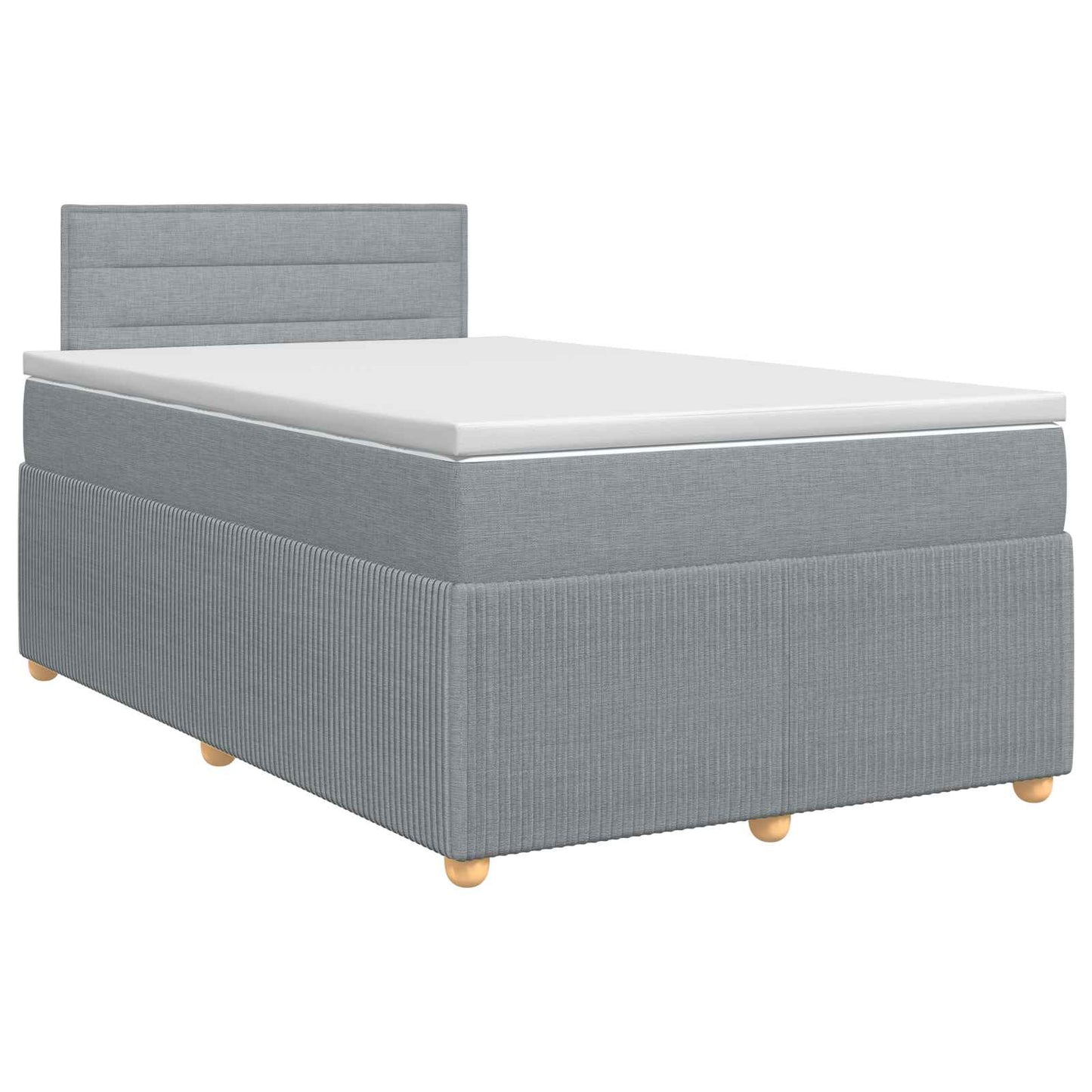 vidaXL Κρεβάτι box spring με στρώμα Ανοιχτό γκρι 120 x 200 cm Ύφασμα