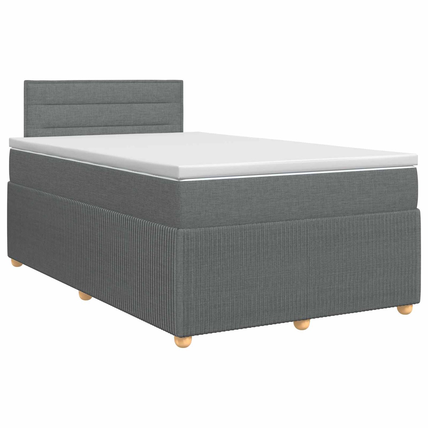 vidaXL Κρεβάτι box spring με στρώμα Σκούρο Γκρι 120 x 200 cm Ύφασμα