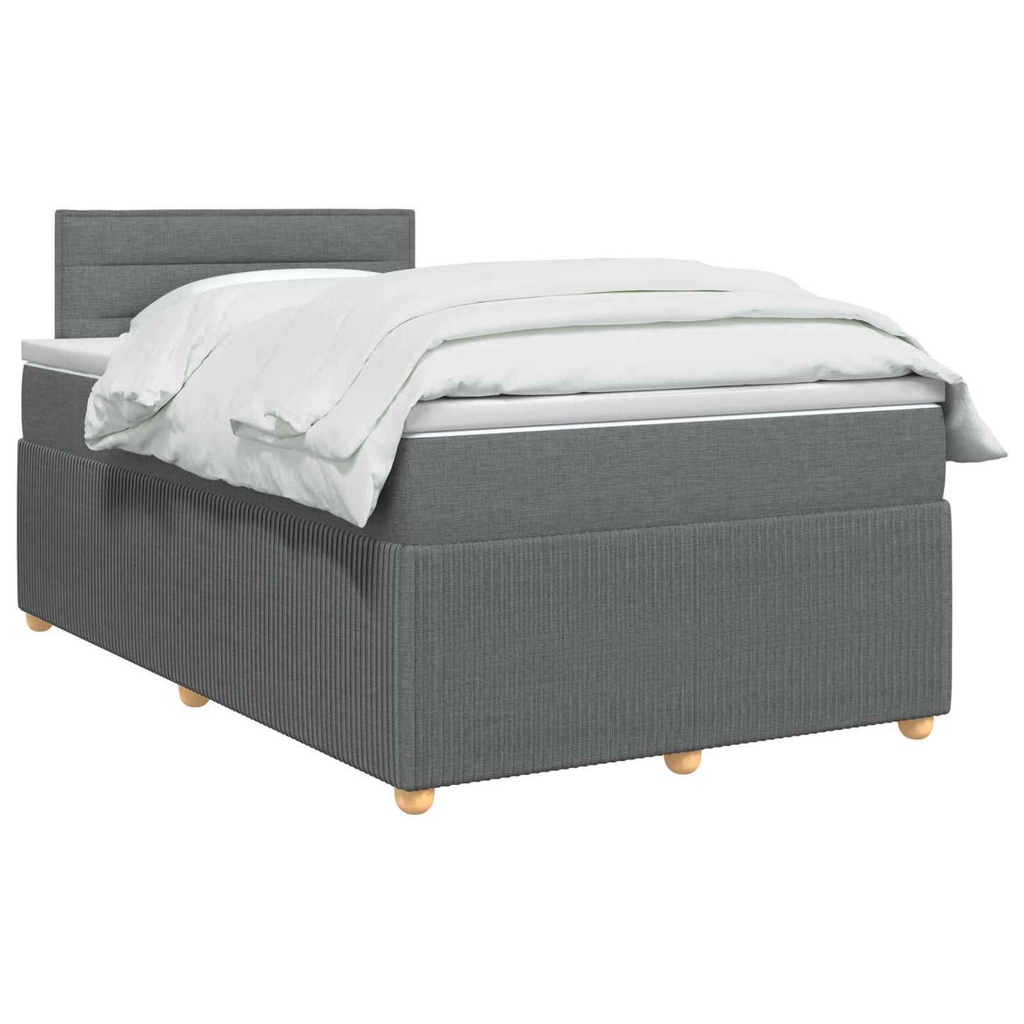 vidaXL Κρεβάτι box spring με στρώμα Σκούρο Γκρι 120 x 200 cm Ύφασμα