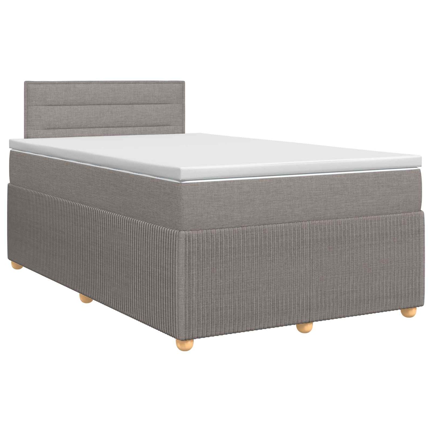 vidaXL Κρεβάτι box spring με στρώμα Taupe 120 x 200 cm Ύφασμα