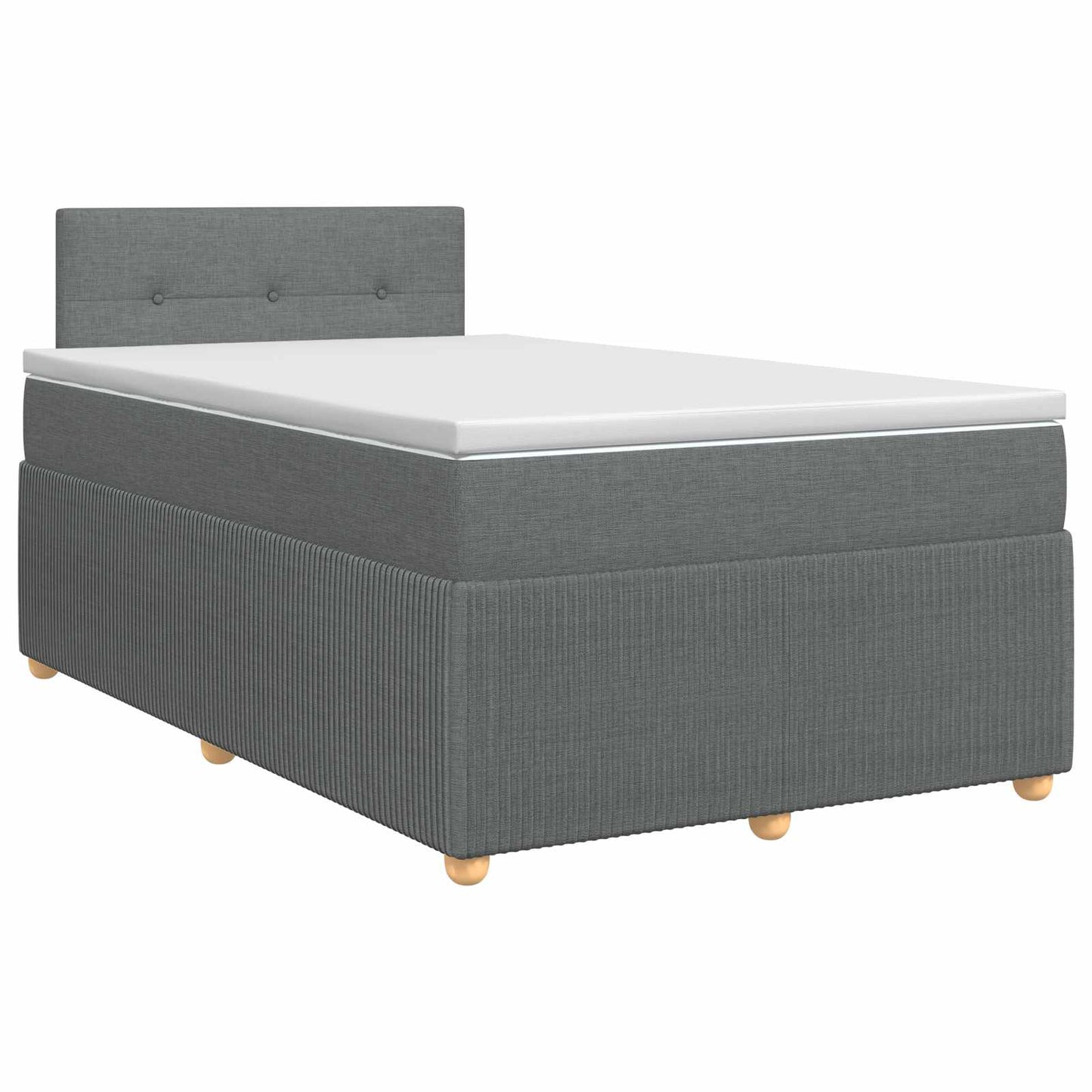 vidaXL Κρεβάτι box spring με στρώμα Σκούρο Γκρι 120 x 200 cm Ύφασμα