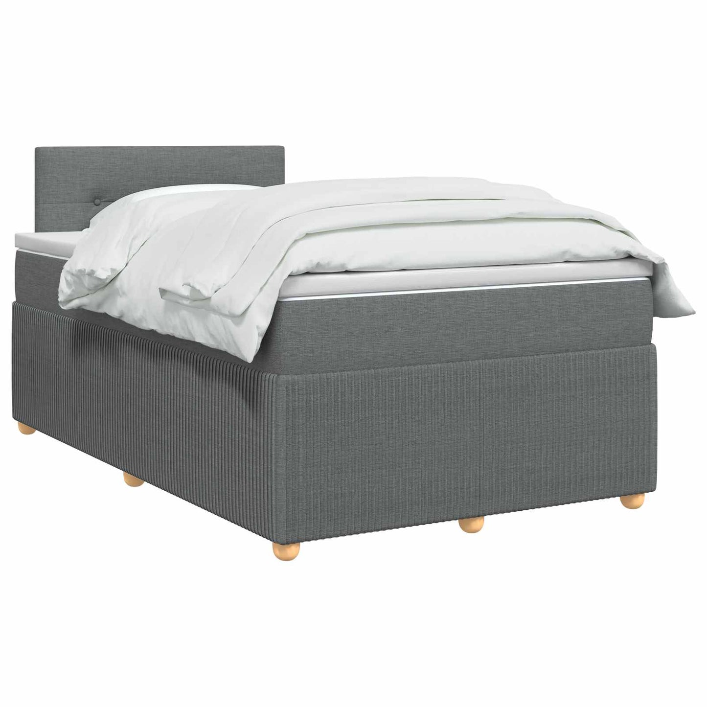 vidaXL Κρεβάτι box spring με στρώμα Σκούρο Γκρι 120 x 200 cm Ύφασμα