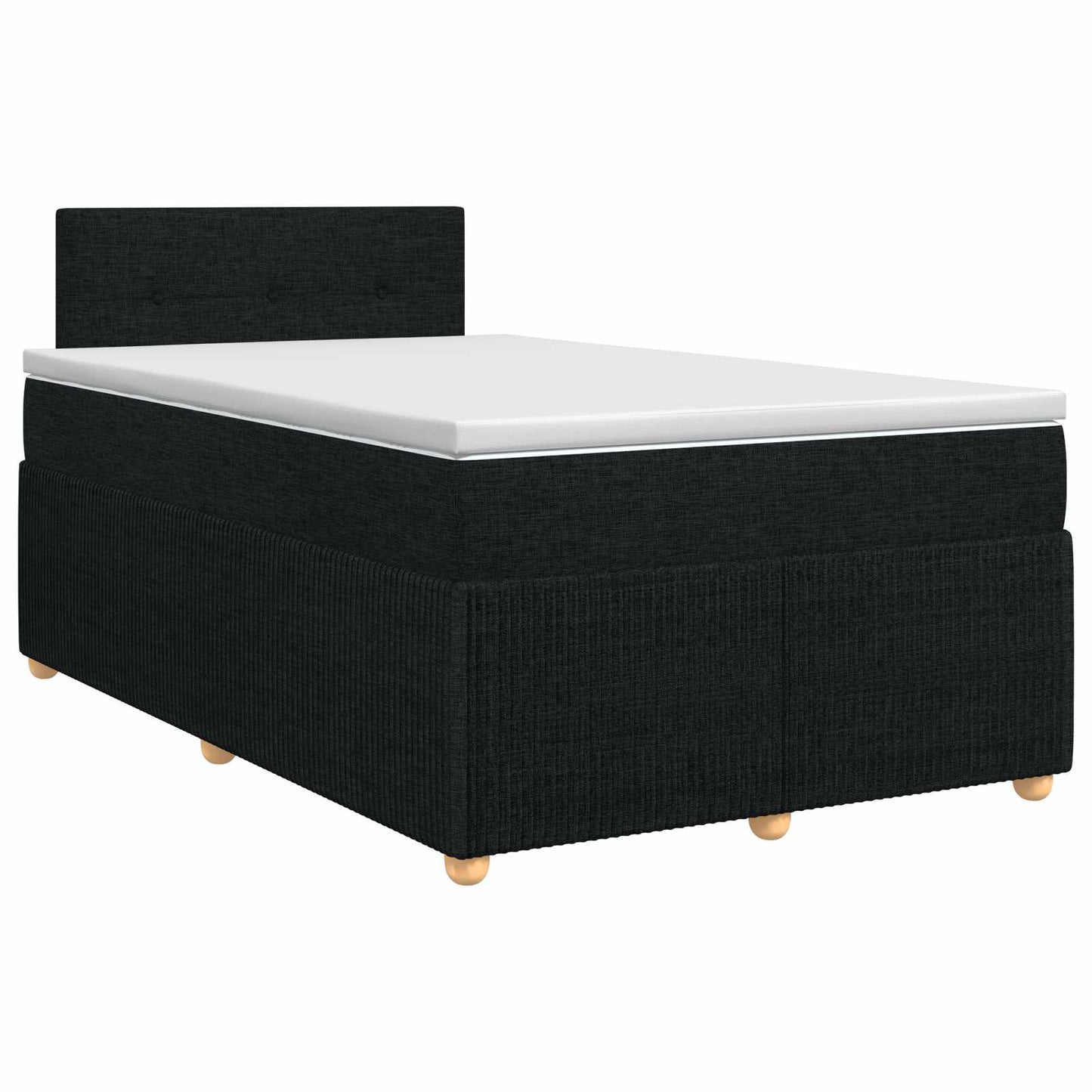 vidaXL Κρεβάτι box spring με στρώμα Μαύρο 120 x 200 cm Ύφασμα
