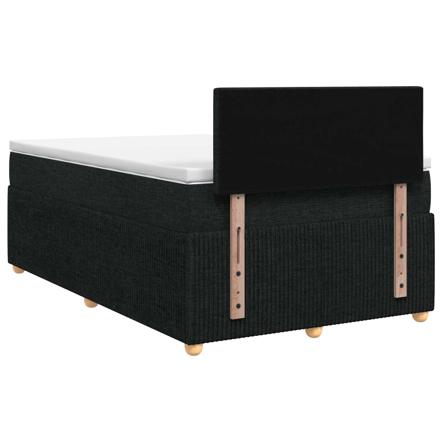 vidaXL Κρεβάτι box spring με στρώμα Μαύρο 120 x 200 cm Ύφασμα