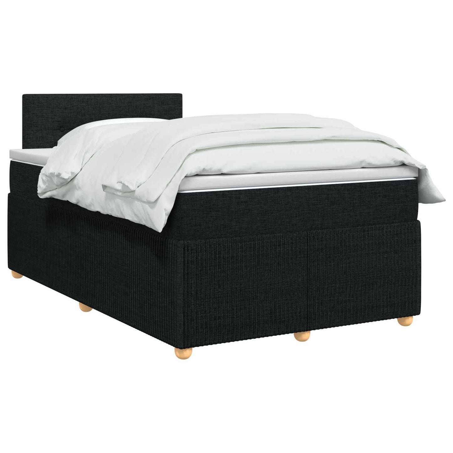 vidaXL Κρεβάτι box spring με στρώμα Μαύρο 120 x 200 cm Ύφασμα