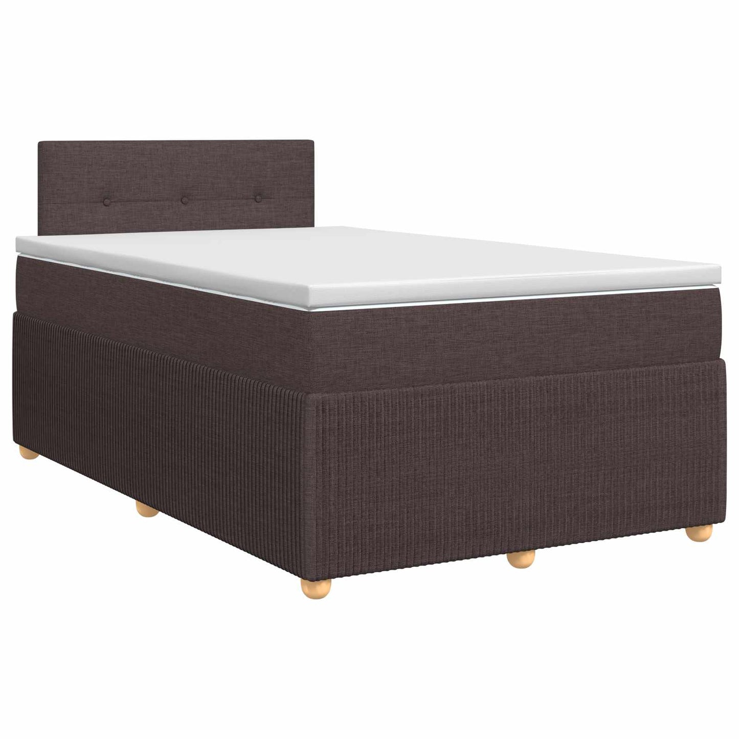 vidaXL Κρεβάτι box spring με στρώμα Σκούρο Καφέ 120 x 200 cm Ύφασμα