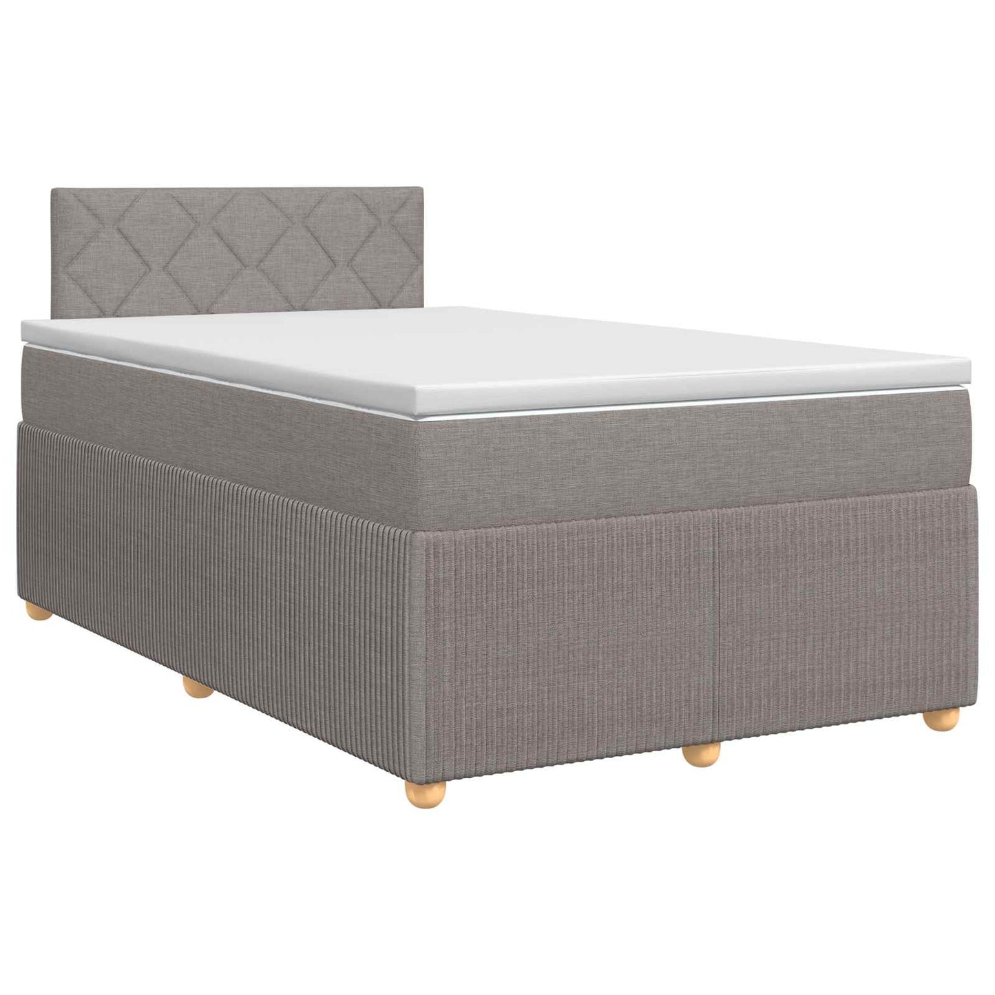 vidaXL Κρεβάτι box spring με στρώμα Taupe 120 x 200 cm Ύφασμα