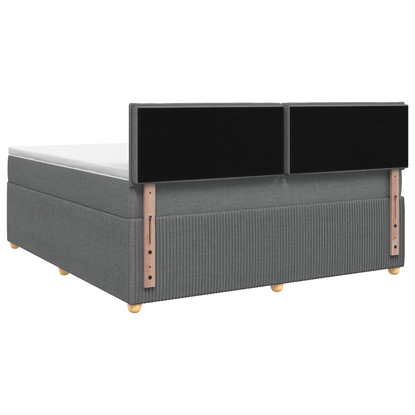 vidaXL Κρεβάτι box spring με στρώμα Σκούρο Γκρι 140 x 190 cm Ύφασμα