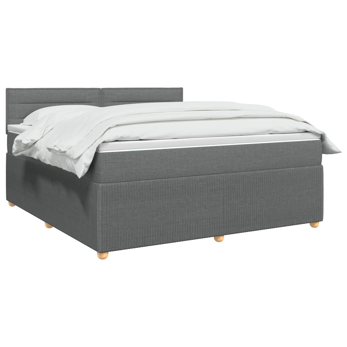 vidaXL Κρεβάτι box spring με στρώμα Σκούρο Γκρι 140 x 190 cm Ύφασμα