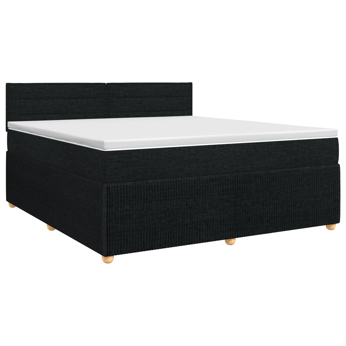 vidaXL Κρεβάτι box spring με στρώμα Μαύρο 140 x 190 cm Ύφασμα